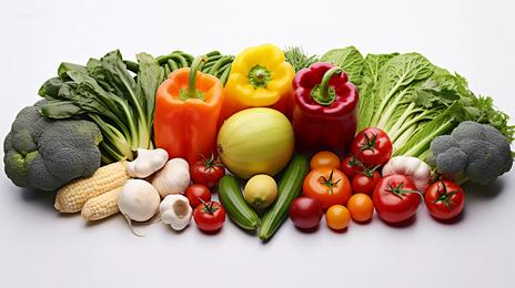 五光十色的新鲜蔬菜 餐桌上的营养与美学