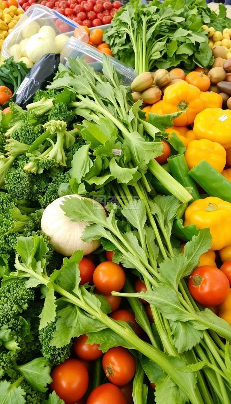 新鲜蔬菜 餐桌上的绿色守护神